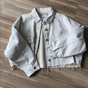 Zara cropped oversized jacket
